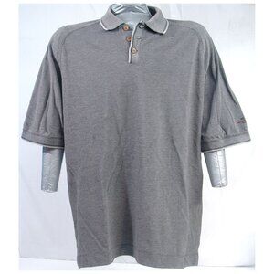 Tommy Bahama Vintage 1990s Gray Polo Shirt - L = XL